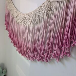 Pink and Cream Macrame Wall Hanging